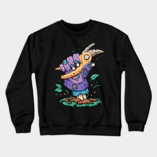 Zombie Hand Garden Shears - Funny Plant Lover Halloween Monster Crewneck Sweatshirt